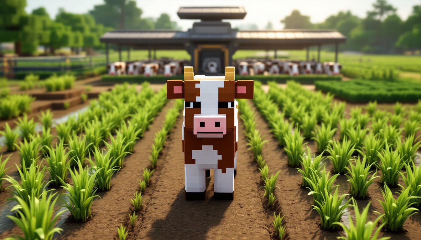 mine craft cow