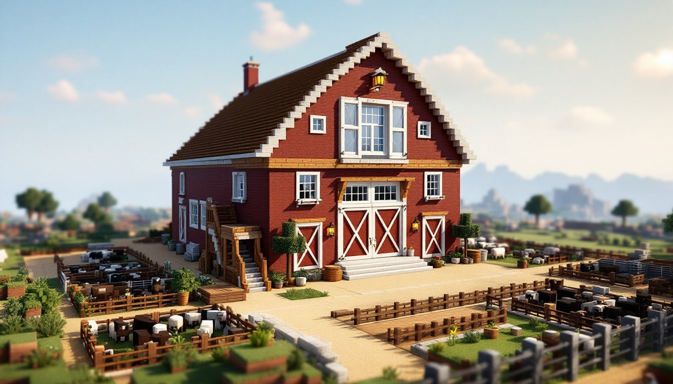 mine craft barn